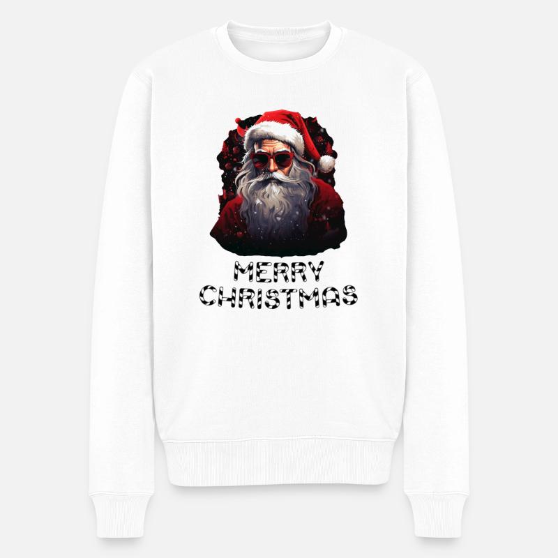 Weihnachtsmann - Marry Christmas - Männer Premium Bio Pullover - Weiß