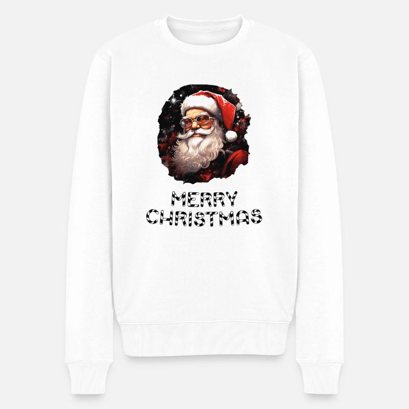 Weihnachtsmann - Marry Christmas - Männer Premium Bio Pullover - Weiß