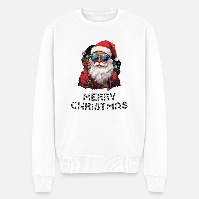 Weihnachtsmann - Marry Christmas - Männer Premium Bio Pullover - Weiß