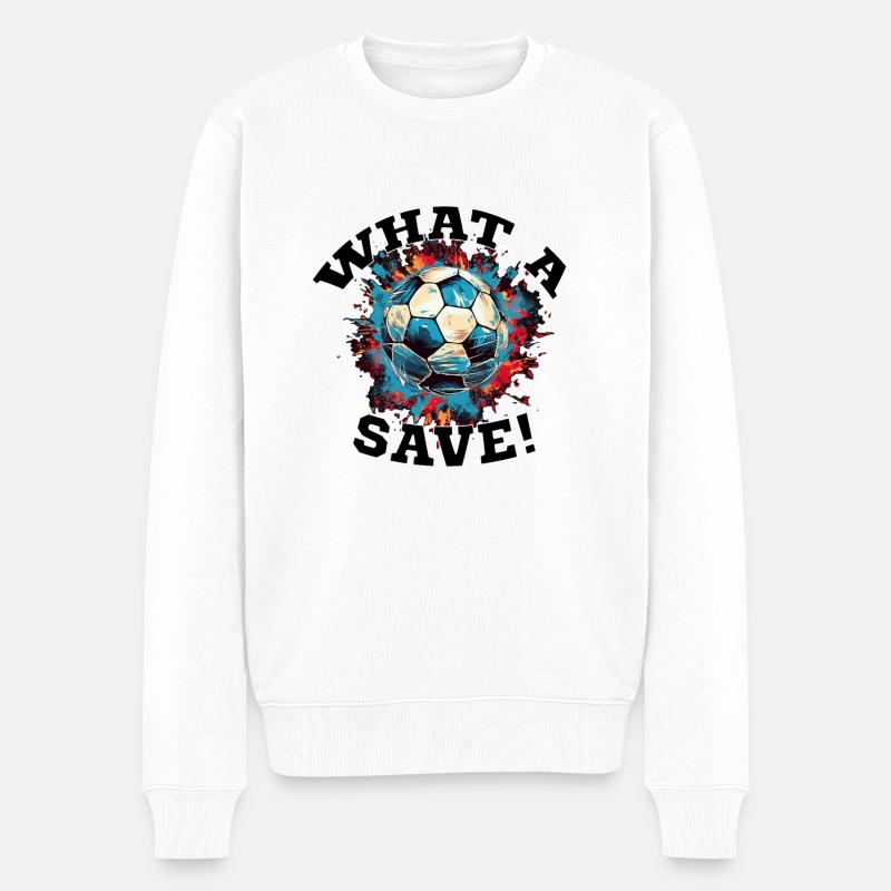 Fußball ball - What a Save! - Männer Premium Bio Pullover - Weiß