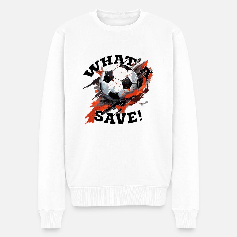 Fußball ball - What a Save! - Männer Premium Bio Pullover - Weiß