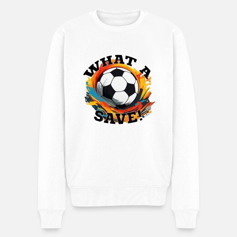 Fußball ball - What a Save! - Männer Premium Bio Pullover - Weiß