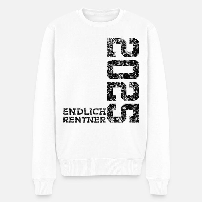 RENTE ENDLICH RENTNER 2025 - Männer Premium Bio Pullover - Weiß