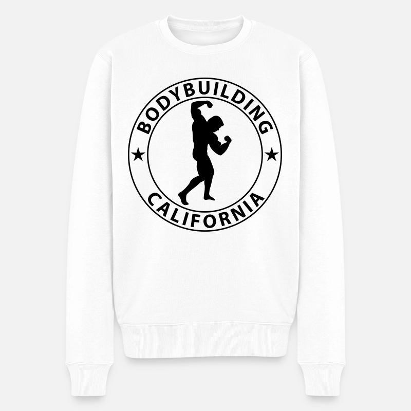 Bodybuilding California - Männer Premium Bio Pullover - Weiß