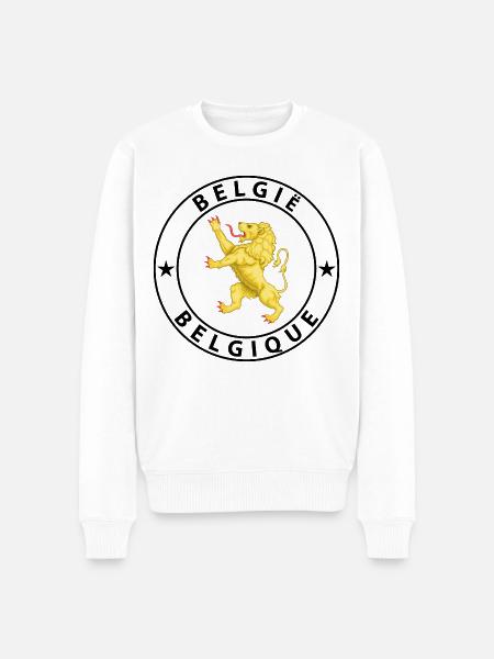 Belgien - Männer Premium Bio Pullover - Weiß