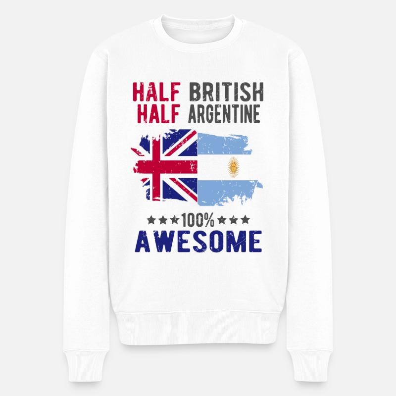 Moitié britannique moitié argentine - Pull Premium bio Homme - blanc
