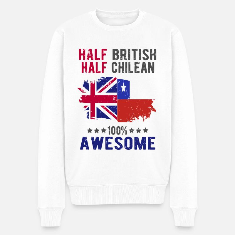 Moitié britannique moitié chilien - Pull Premium bio Homme - blanc