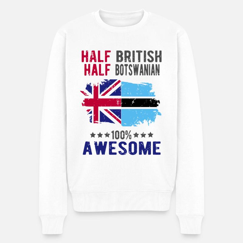 Moitié britannique moitié Batswana - Pull Premium bio Homme - blanc