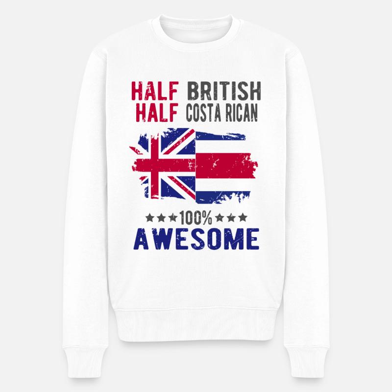Moitié britannique moitié costaricain - Pull Premium bio Homme - blanc