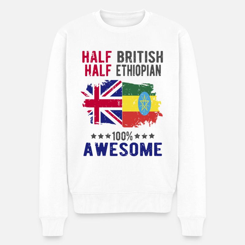 Moitié britannique moitié éthiopien - Pull Premium bio Homme - blanc