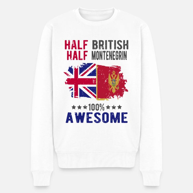 Moitié britannique moitié monténégrin - Pull Premium bio Homme - blanc