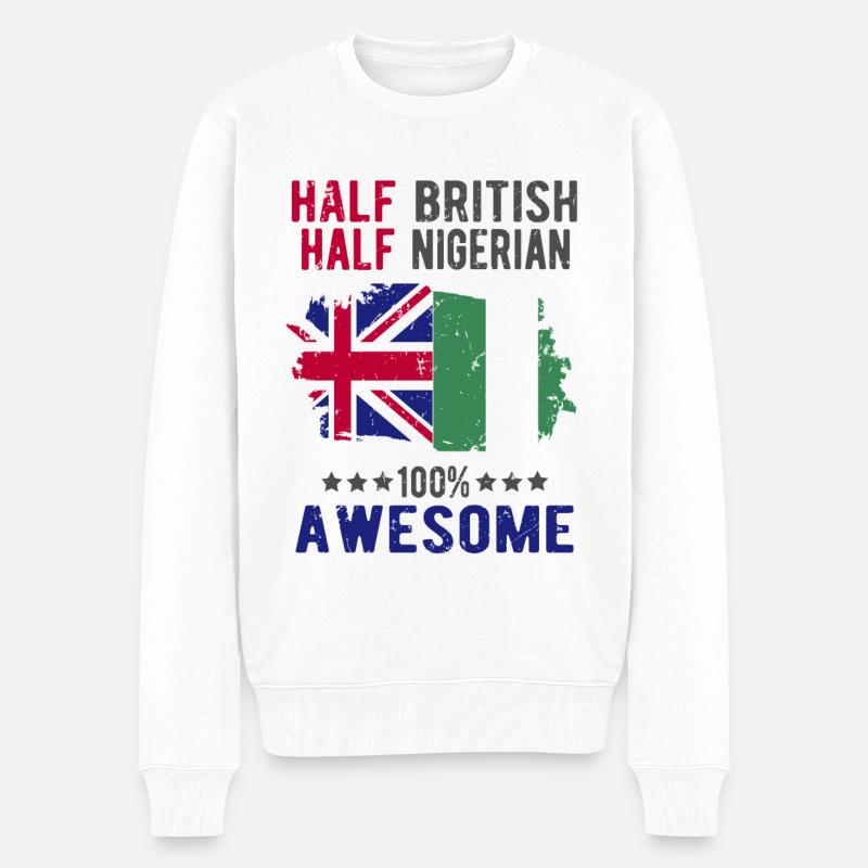 Moitié britannique moitié nigérian - Pull Premium bio Homme - blanc