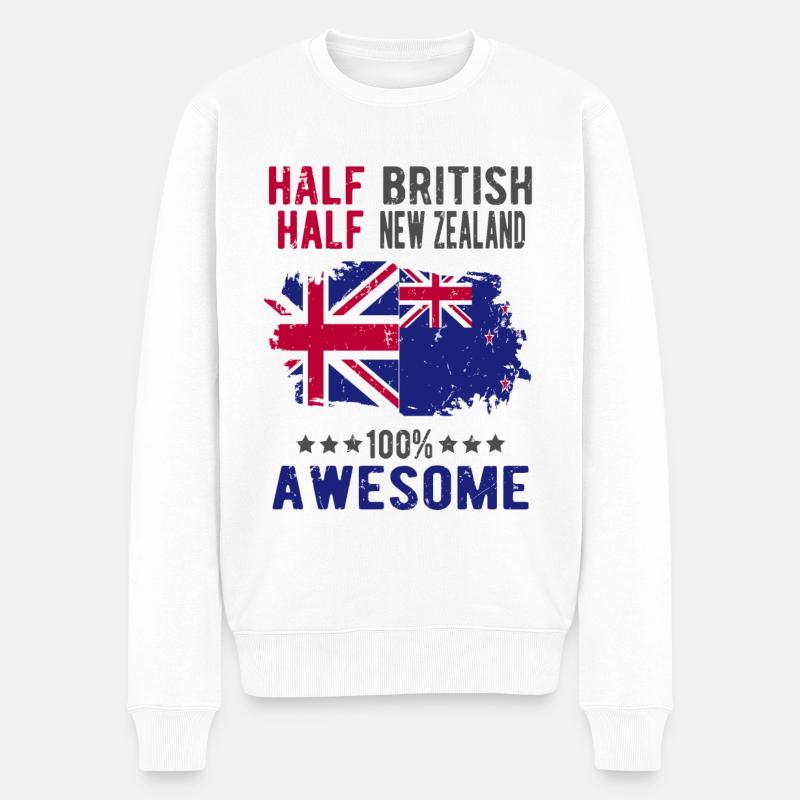 Moitié britannique moitié néo-zélandais - Pull Premium bio Homme - blanc