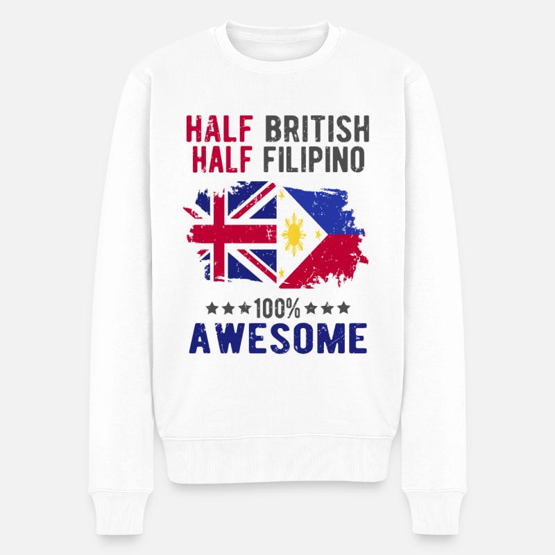 Moitié britannique moitié philippin - Pull Premium bio Homme - blanc