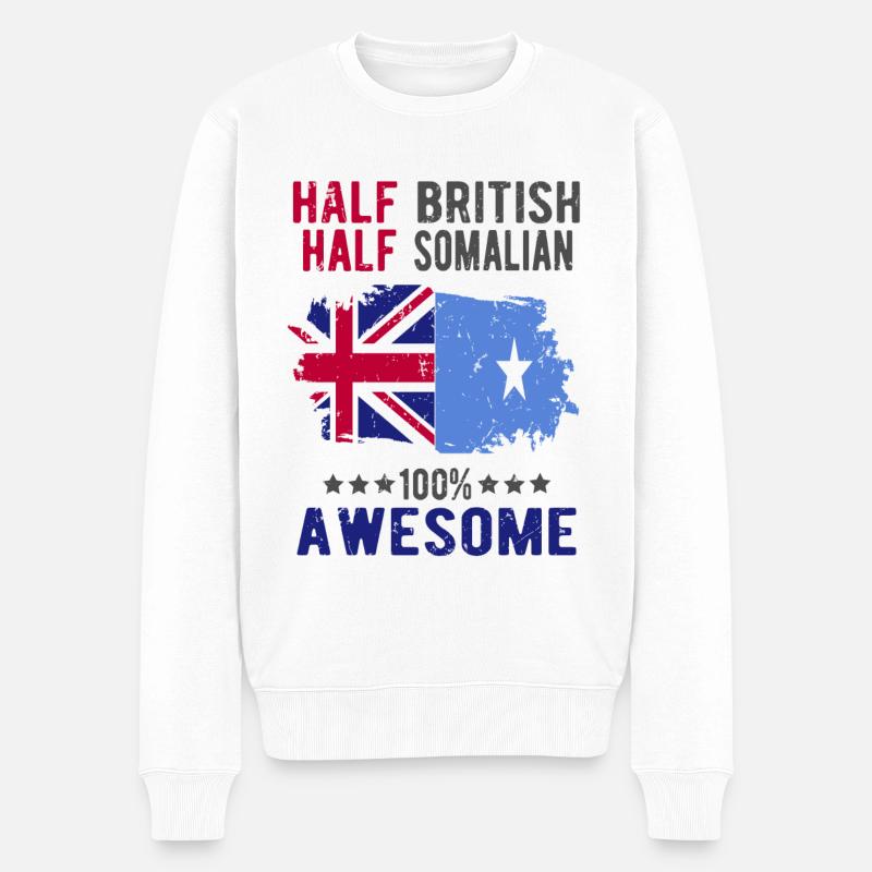 Moitié britannique moitié somalien - Pull Premium bio Homme - blanc