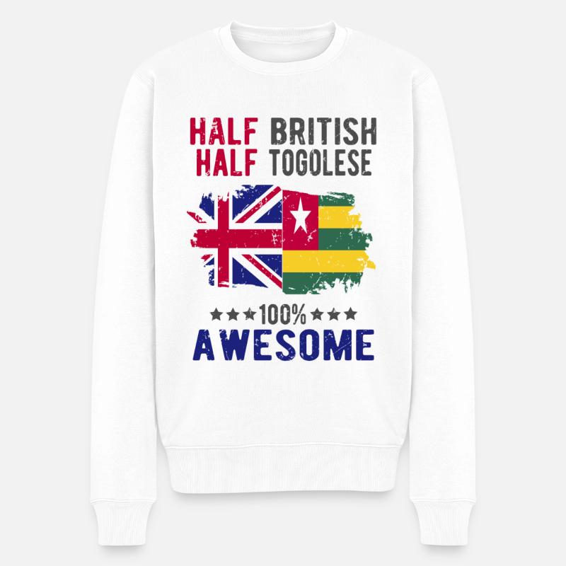 Moitié britannique moitié tongolese - Pull Premium bio Homme - blanc