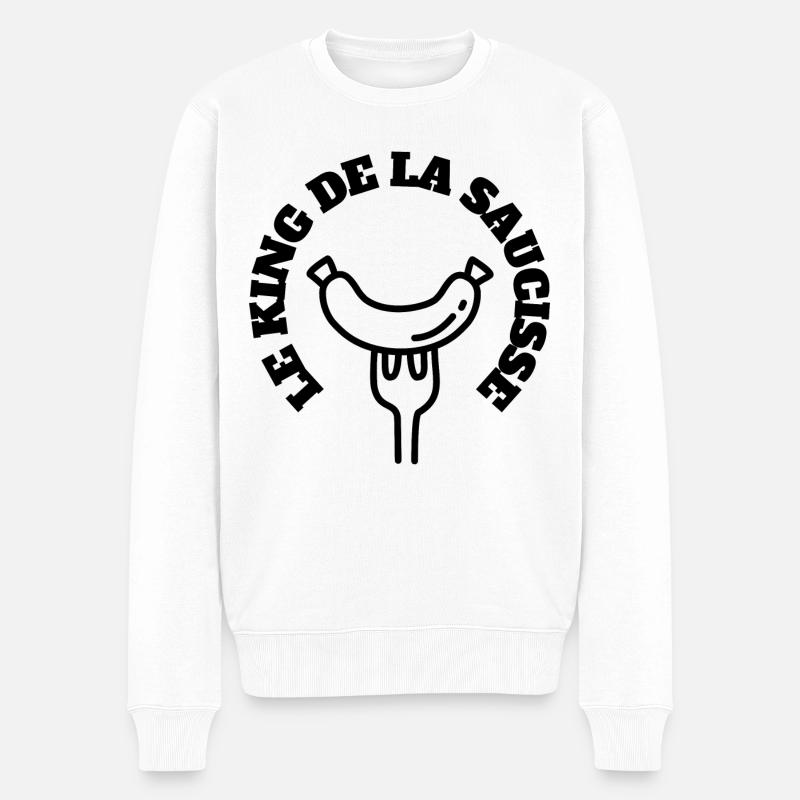 LE KING DE LA SAUCISSE - Pull Premium bio Homme - blanc