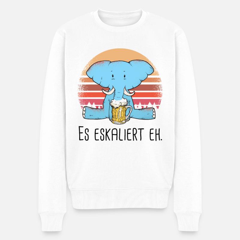 Es Eskaliert Eh - Männer Premium Bio Pullover - Weiß
