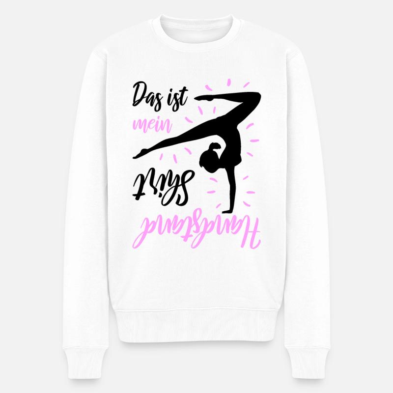 Das Ist Mein Handstand Shirt - Männer Premium Bio Pullover - Weiß