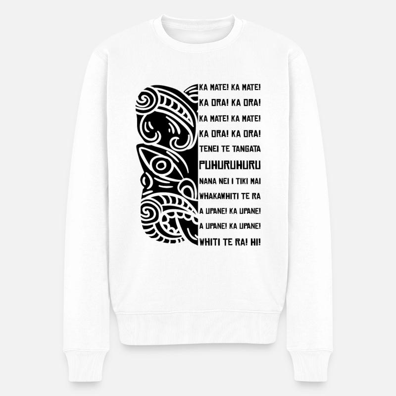 Haka Neuseeland Rugby - Männer Premium Bio Pullover - Weiß