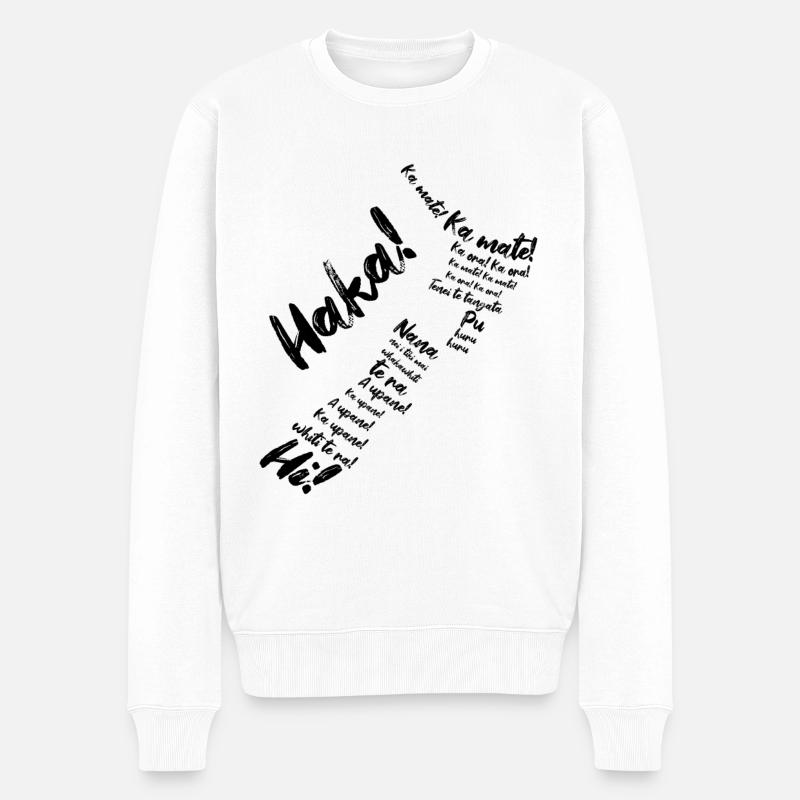 Haka Neuseeland Rugby - Männer Premium Bio Pullover - Weiß