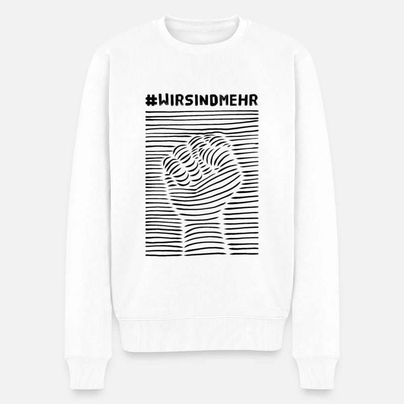 Anti Nazi Spruch - Männer Premium Bio Pullover - Weiß