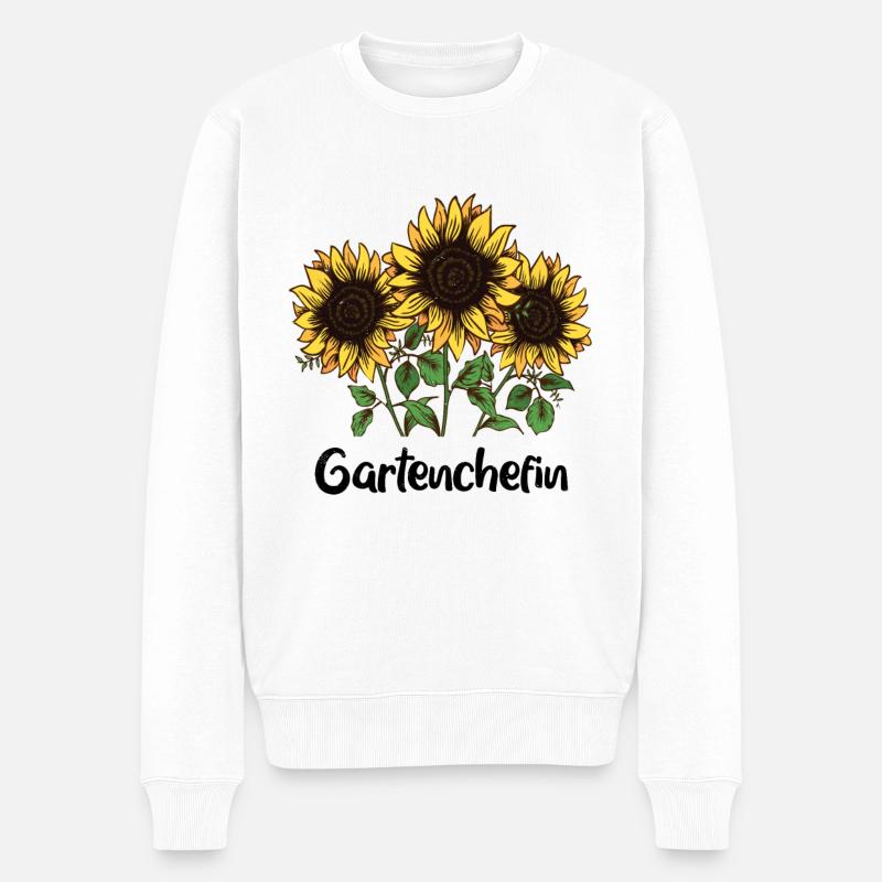 Garten Gartenchefin - Männer Premium Bio Pullover - Weiß