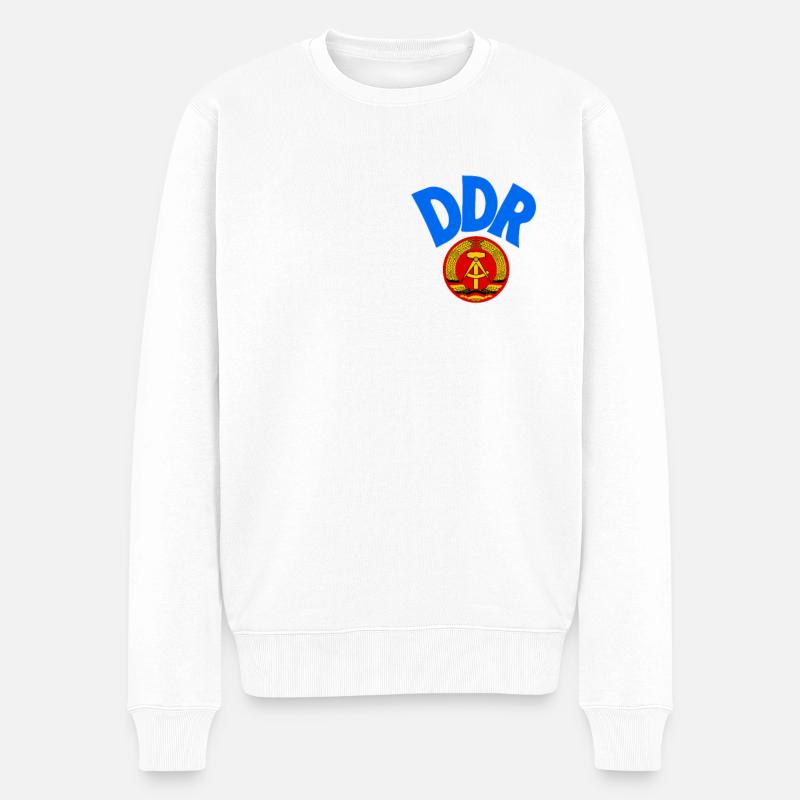 DDR Fussballtrikot - Männer Premium Bio Pullover - Weiß