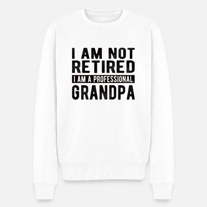 RETRAITE: Grand-père professionnel - Pull Premium bio Homme - blanc