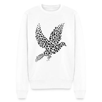 Friedenstaube Weltfrieden - Männer Premium Bio Pullover - Weiß - Vorne - Thijin (182cm)