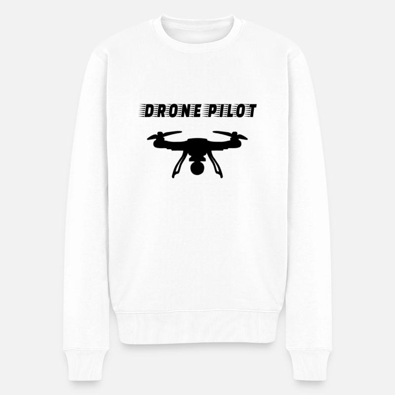 DRONE: Drone Pilot - Männer Premium Bio Pullover - Weiß