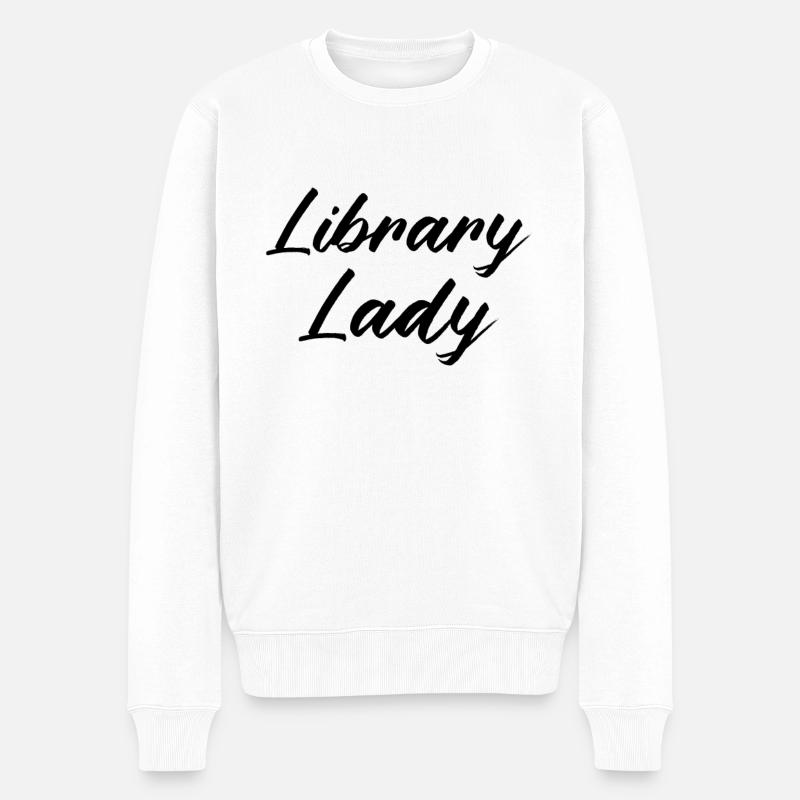 BIBLIOTHÈQUE: Library Lady - Pull Premium bio Homme - blanc
