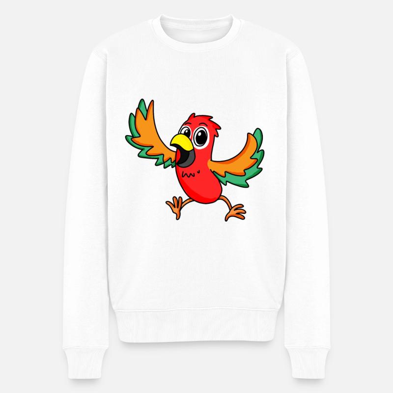 Papagei - Männer Premium Bio Pullover - Weiß