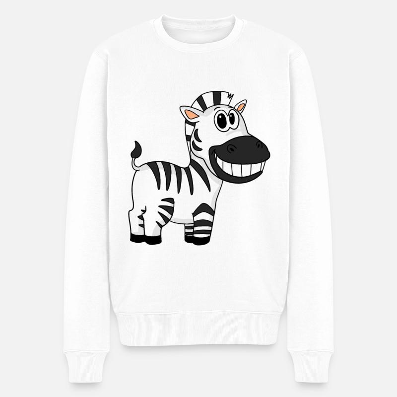Zebra - Männer Premium Bio Pullover - Weiß