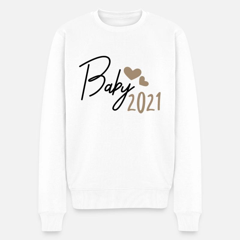 Baby 2021 - Männer Premium Bio Pullover - Weiß