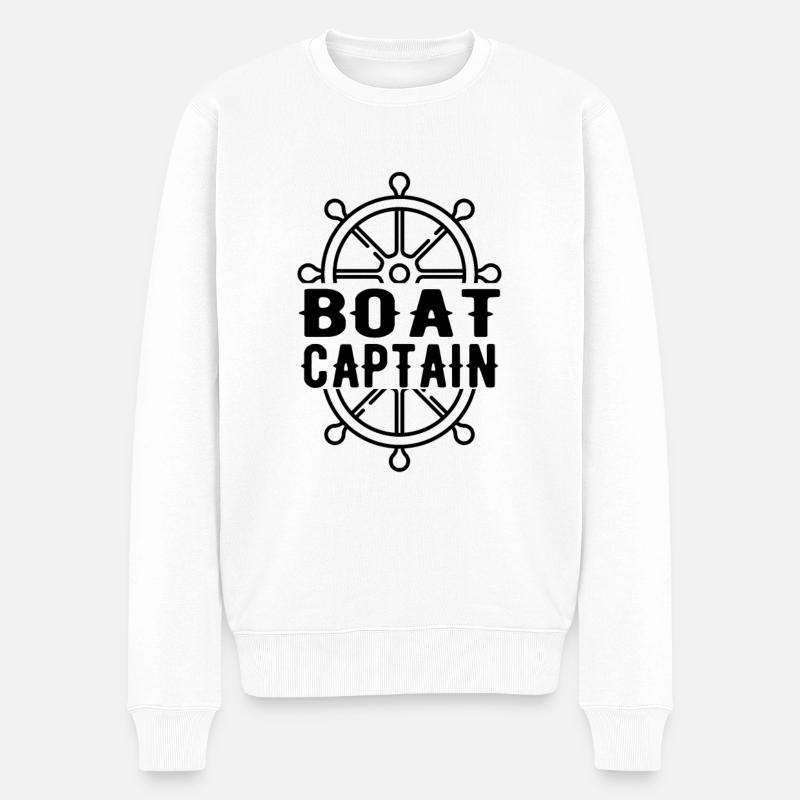 BOATING BOAT SHIP : Boat Captain - Pull Premium bio Homme - blanc