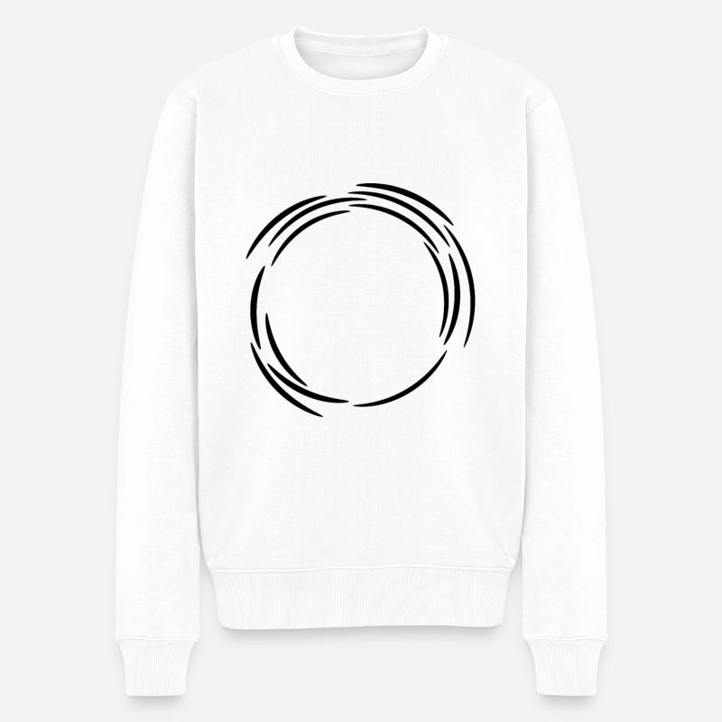 Kreis Design Linie Linien - Männer Premium Bio Pullover - Weiß