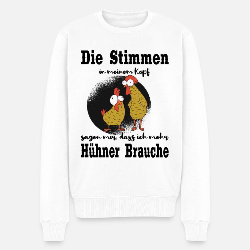 Huhn Hühnerliebe Hühner Bauer Landwirt - Männer Premium Bio Pullover - Weiß