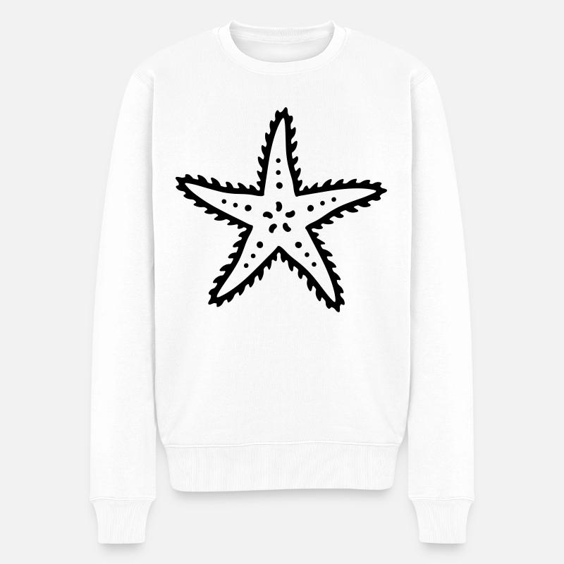 Seestern Meer Ozean Geschenkidee - Männer Premium Bio Pullover - Weiß