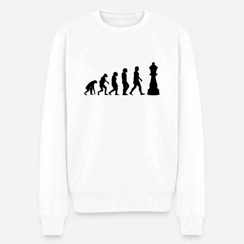 CHESS PLAYER CHESSBOARD Chess Evolution - Men's Premium Organic Jumper - white
