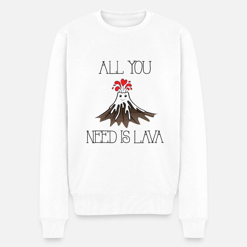 All you need is Lava doux volcan d’amour - Pull Premium bio Homme - blanc