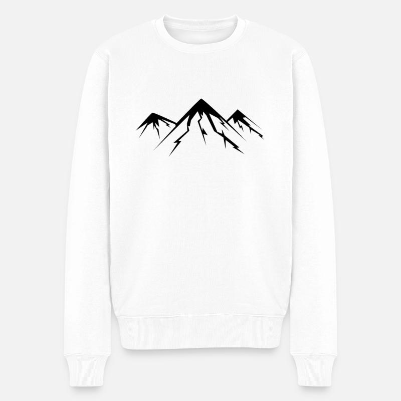 Berg Berge - Männer Premium Bio Pullover - Weiß