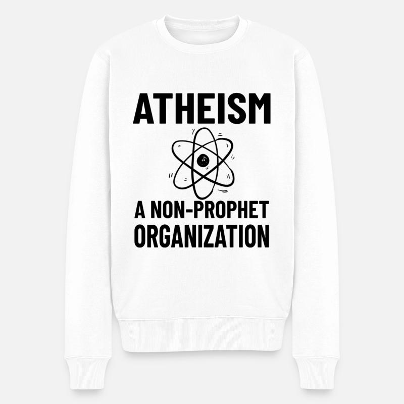ATHEISM ATHEIST : non-propet organization - Männer Premium Bio Pullover - Weiß