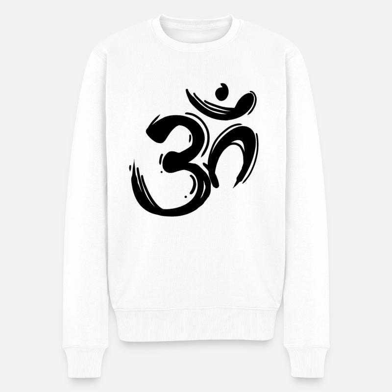 Om signe noir - Pull Premium bio Homme - blanc
