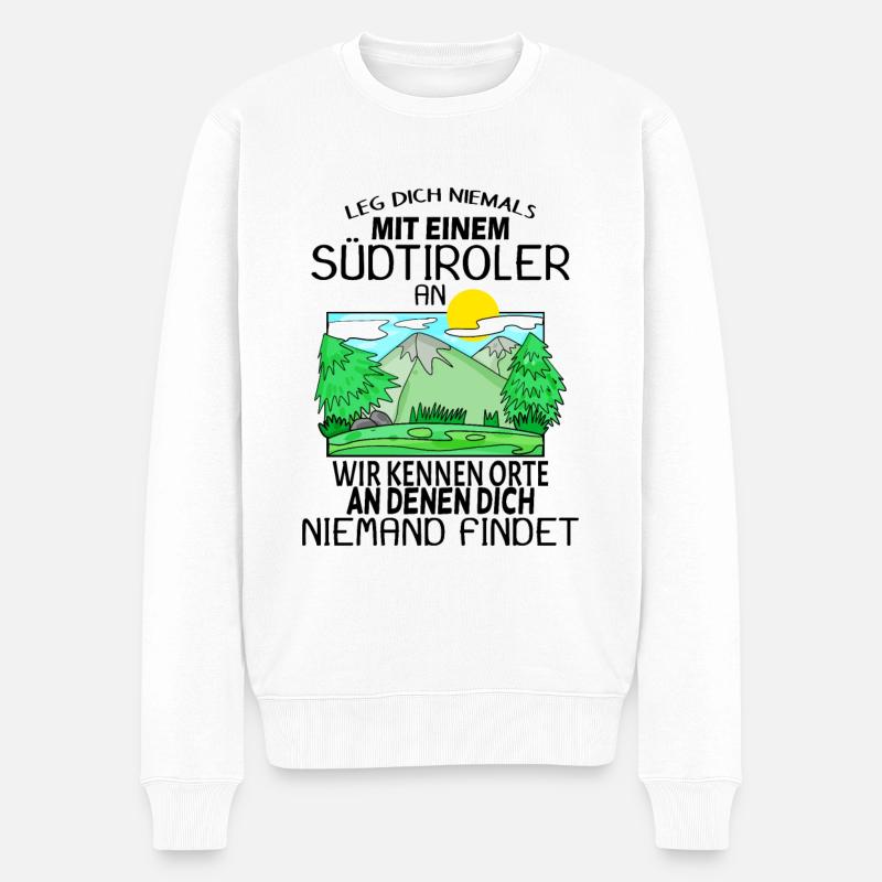 Südtirol Südtiroler - Männer Premium Bio Pullover - Weiß