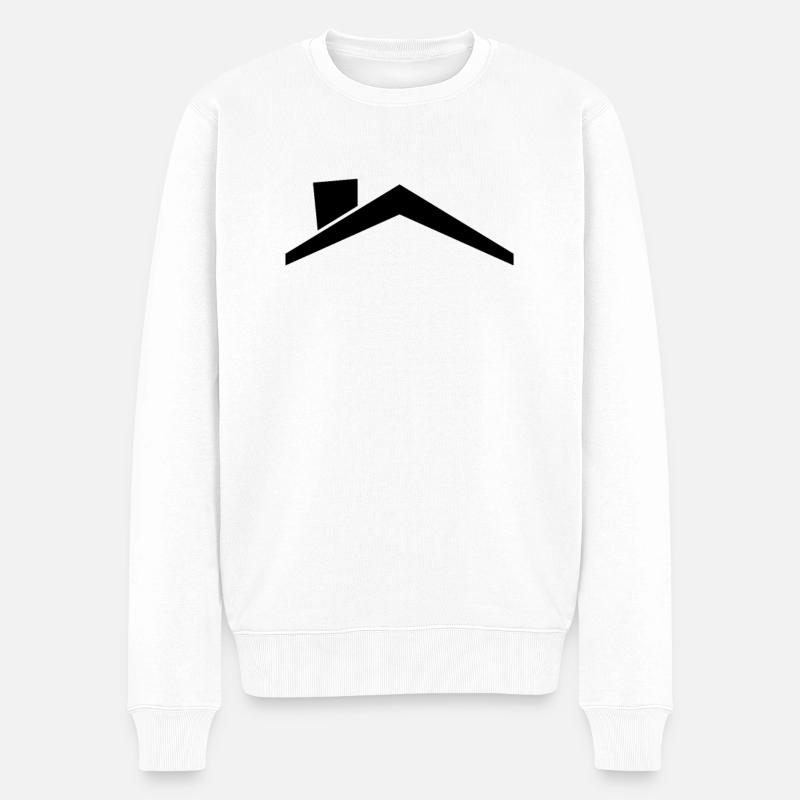 Haus Dach - Männer Premium Bio Pullover - Weiß