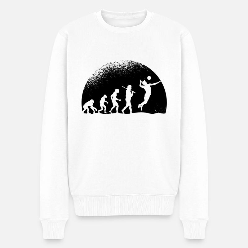 Evolution Volleyball - Männer Premium Bio Pullover - Weiß