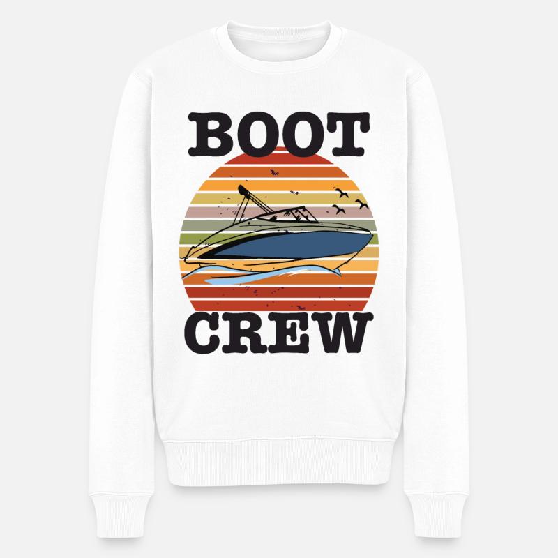 Boot Crew Motorboot - Männer Premium Bio Pullover - Weiß