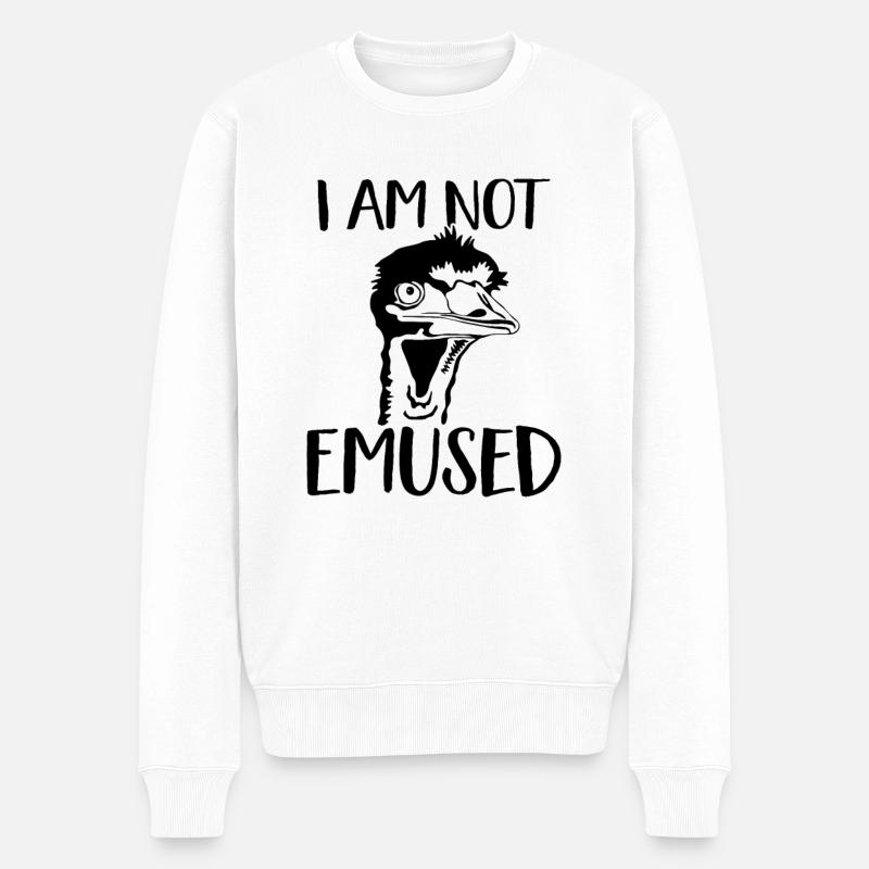 Australien Emu Vogel Liebe Laufvogel - Männer Premium Bio Pullover - Weiß