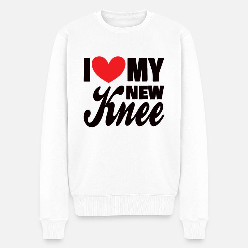 KNEE REPLACEMENT SURGERY Gift Idea - Männer Premium Bio Pullover - Weiß